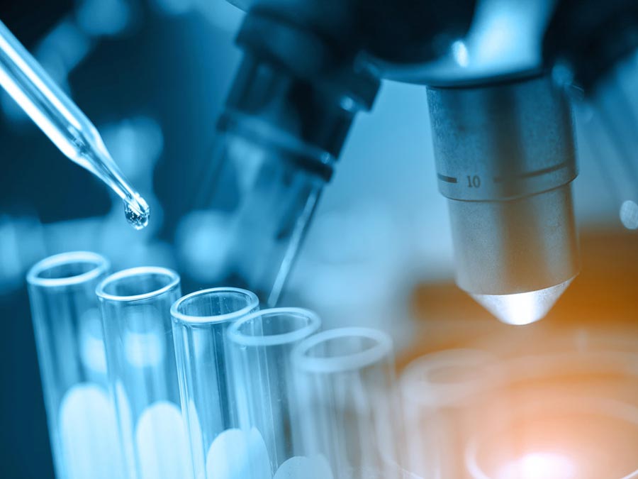 Research lab test tubes